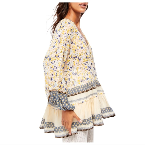 FREE PEOPLE BOHO FLOWY TUNIC SWING MINI DRESS A2C - Picture 12 of 16